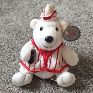 Style #0171 Coca Cola Bean Bag Plush Polar Bear In‎ Soda Fountain Outfit